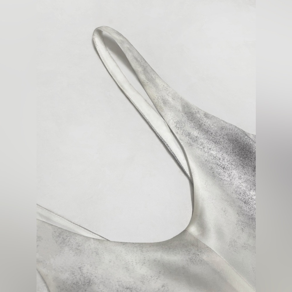 Grace Ling Silk Bias Slip Dress in Ash White L - Picture 8 of 15